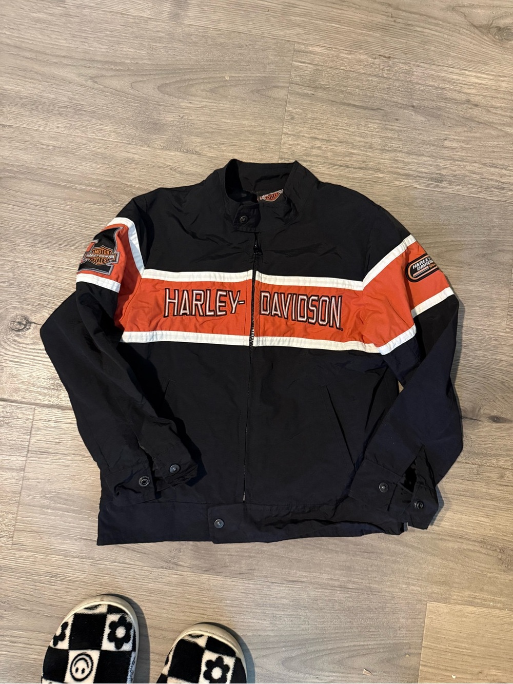 Harley-Davidson Black & Orange Stripe Lightweight Jacket